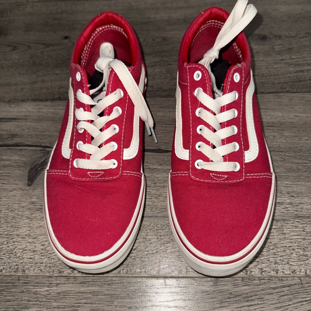 Vans Red and White Kids Sneakers
